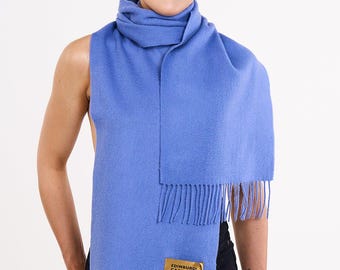 Scarf Plain Light Blue 100% Pure Lambswool