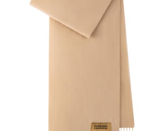Plain Merino Wool Scarf Camel