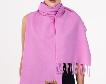 Scarf Plain Dark Pink 100% Pure Lambswool