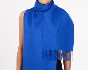 Scarf Plain Dark Blue 100% Pure Lambswool