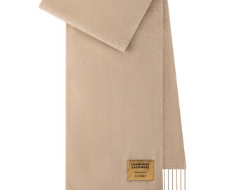 Plain Merino Wool Scarf Camel 2