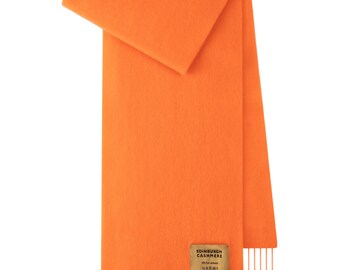 Plain Merino Wool Scarf Orange 3