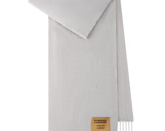 Plain Merino Wool Scarf Light Grey 132