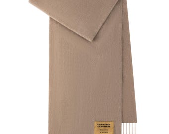 Plain Merino Wool Scarf Camel 3