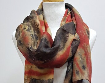 Hand  Tiedye Tencel Mesh scarf / Wine Beige Charcoal Colors / Natural fiber/ Soft to the skin