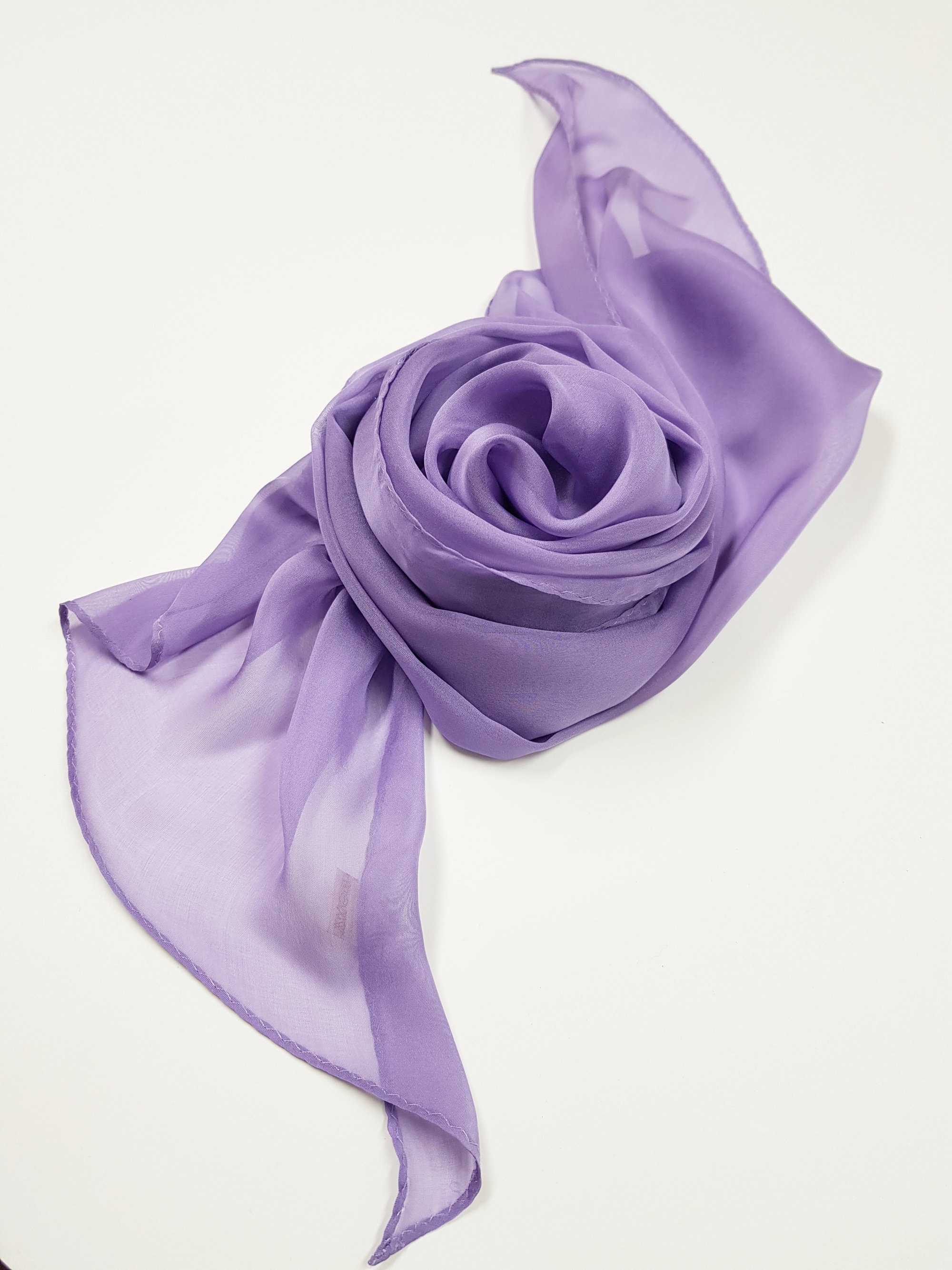 Silk Chiffon Scarf / Medium Purple Color Etsy