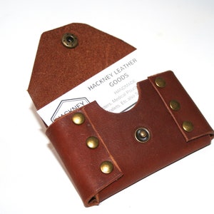 Cartera de gran capacidad para tarjetas de visita, tarjetero de piel con 6 remaches, idea de regalo