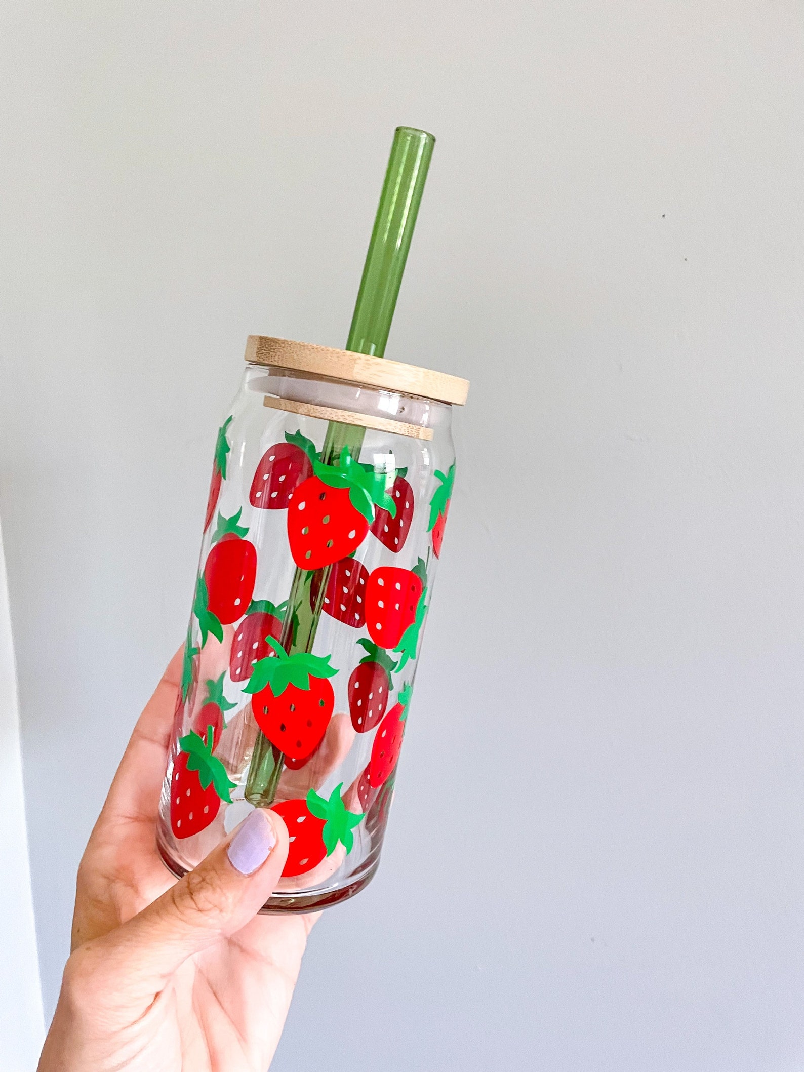 Strawberry Can Glass Cup, Beer Can Glass, Iced Coffee Glass Etsy