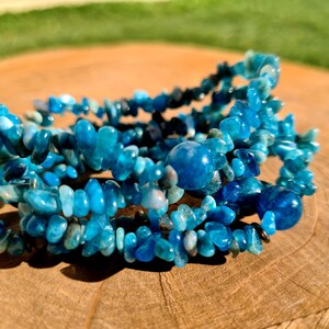 Blue Apatite Bracelet, Apatite - manifestation, inspiration, communicatio, blue crystal bracelet, unique gift idea