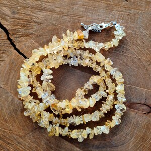 Citrine Crystal Necklace - spiritual growth, joy, abundance; Solar Plexus Chakra Necklace, Sacral Chakra Necklace