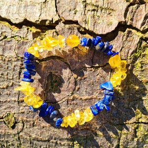 Citrin & LapisLazuli Heilarmband, Chakra Armband, Solarplexus Chakra, Halschakra, Drittes Auge Chakra