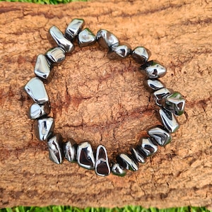 Hematite bracelet for protection and grounding, removes negativity from your aura, Hematite nuggets, gift for him, gift for her, unisex gift