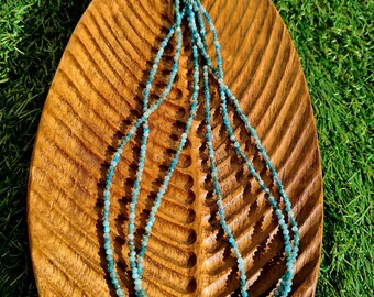 Natural Apatite Beaded chocker Necklace, with 304 Stainless Steel Lobster Claw Clasps and Brass Extender Chains, Faceted, about 15.8 inch