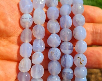 Blue Chalcedony Tumblestone Healing Bracelet, Blue Chalcedony Bracelet, dealing with anxiety, brings harmony, tranquility, inner peace