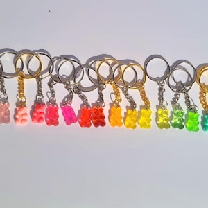 Gummy bears Resine Keychains, multicoloured, gift idea, gummy bear keychain, gummy bear keyring
