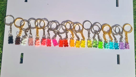 Gummy bears Resine Keychains, multicoloured, gift idea, gummy bear keychain, gummy bear keyring