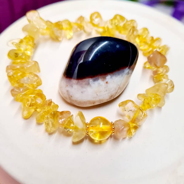 Citrine Healing Bracelet: sunny energy, joy, abundance, transmutation, self-improvement, self-healing, unique gift idea