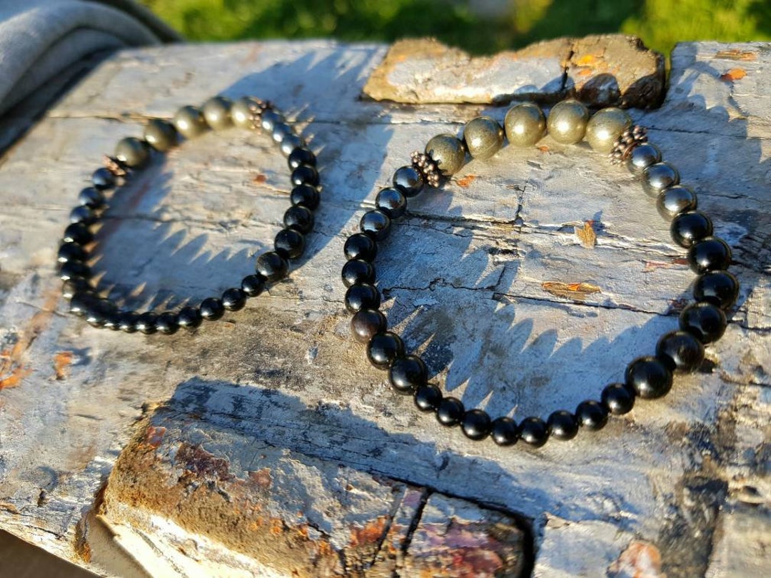 Only Faith Bracciale Portafortuna In Tormalina Nera Naturale – Amuleto Protezione Con Nodi, Fatto A Mano, Regolabile