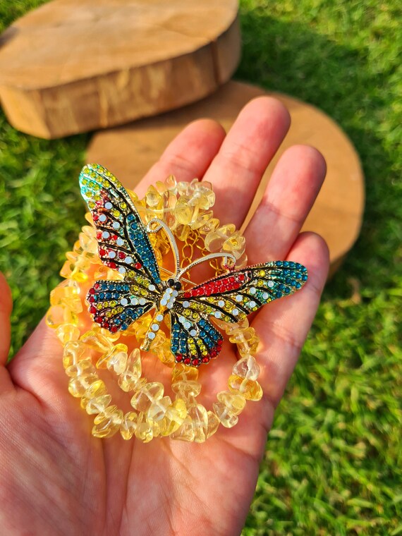 60 Breloques Papillon En Verre Coloré Avec Fermoir Mousqueton - Pendentifs Pour DIY Bijoux, Porte-clés, Sac