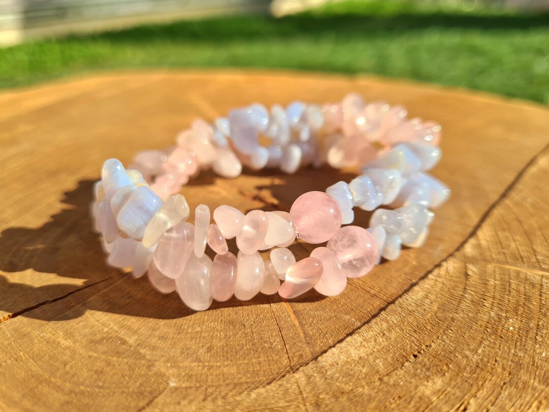 Blue Lace Agate & Rose Quartz Bracelet, Healing Stressful States