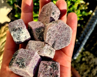 Ruby Hexagons Huge, Large & Medium; clear visualization and positive dreams, abundance, passion within relationships, root and crown chakra