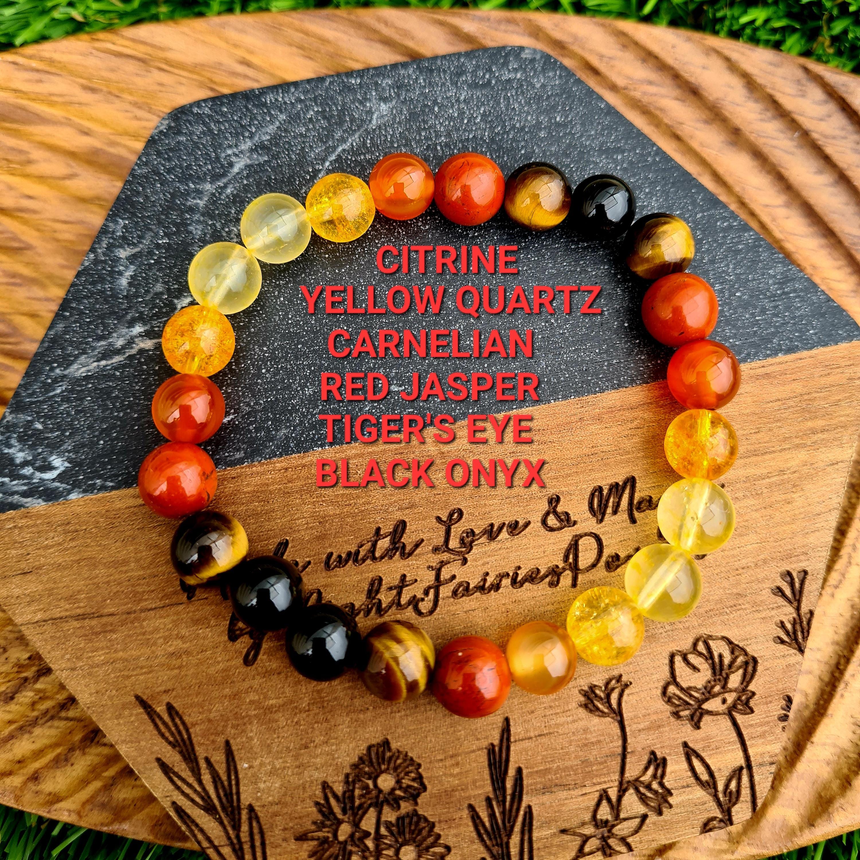 6 Sunny Crystals Healing Bracelet With Citrine, Yellow Quartz