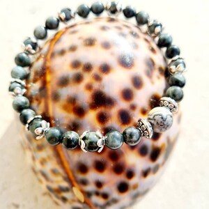 Poderosa Pulseira de Cura Olho de Águia / Pietersita e Cenário Natural Jasper: Aterramento, Proteção, Restauração, Equilíbrio energético, presente exclusivo