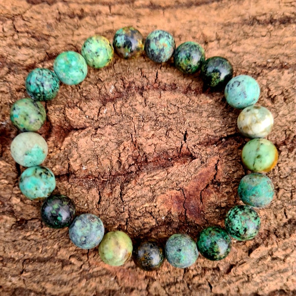 African Turquoise Healing Bracelet, inner peace, balance, transformation, confidence, gift for him, gift for her