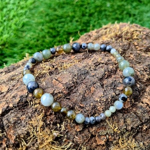 3 Colour Labradorite Healing Bracelet, Green Labradorite, Grey Labradorite & Black Labradorite, Labradorite Bracelet, crown chakra bracelet