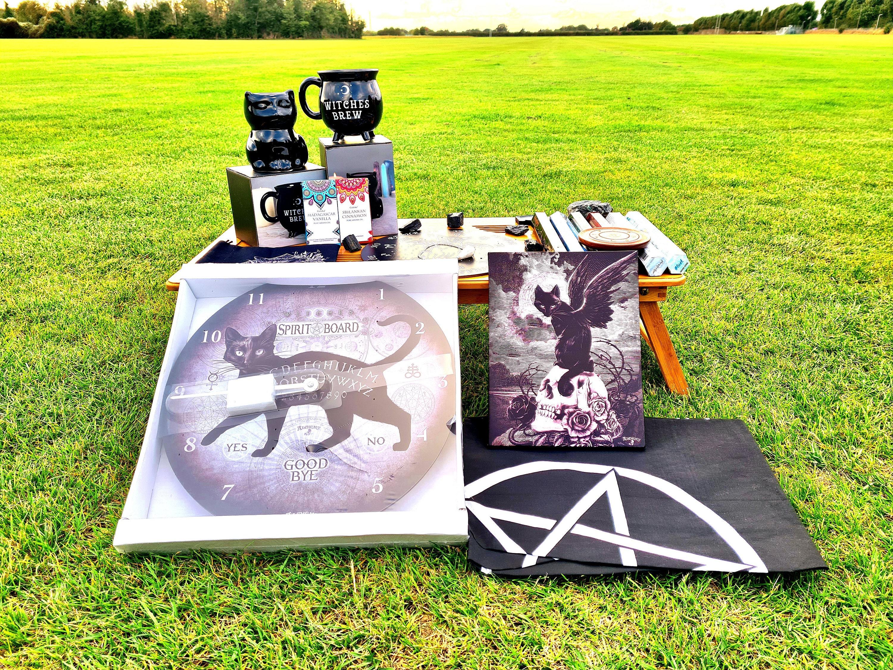 Cat Familiar Altar, Cat Lover Altar, Cat Witch Altar Set, Alchemy Clock ...