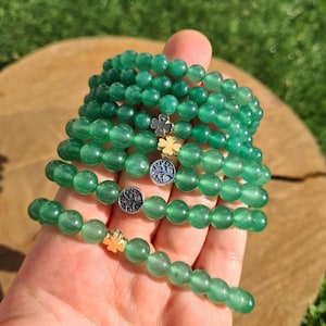 Green Aventurine Bracelet with Charm, bring me luck bracelet, positivity, abundance, self-love