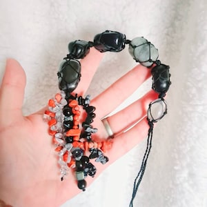 Protection Talisman Hematite, Obsidian, Agate, Onyx, Snowflake Obsidian, Clear, Aura Quartz, Red jasper, Jet, Pyrite, Tourmaline, Labradorit