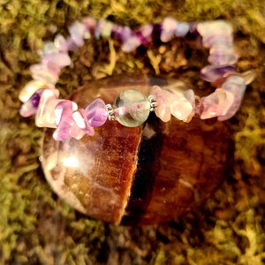 Magical Fluorite Fairies Realms Healing Bracelet- creativity boost, beautiful dreams, spiritual growth, tension and headaches healing