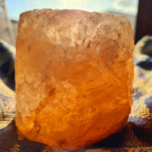 Healing Himalayan Salt Tea Light Holder Raw, healing anxiety, air purification, health benefits, beautiful gift idea