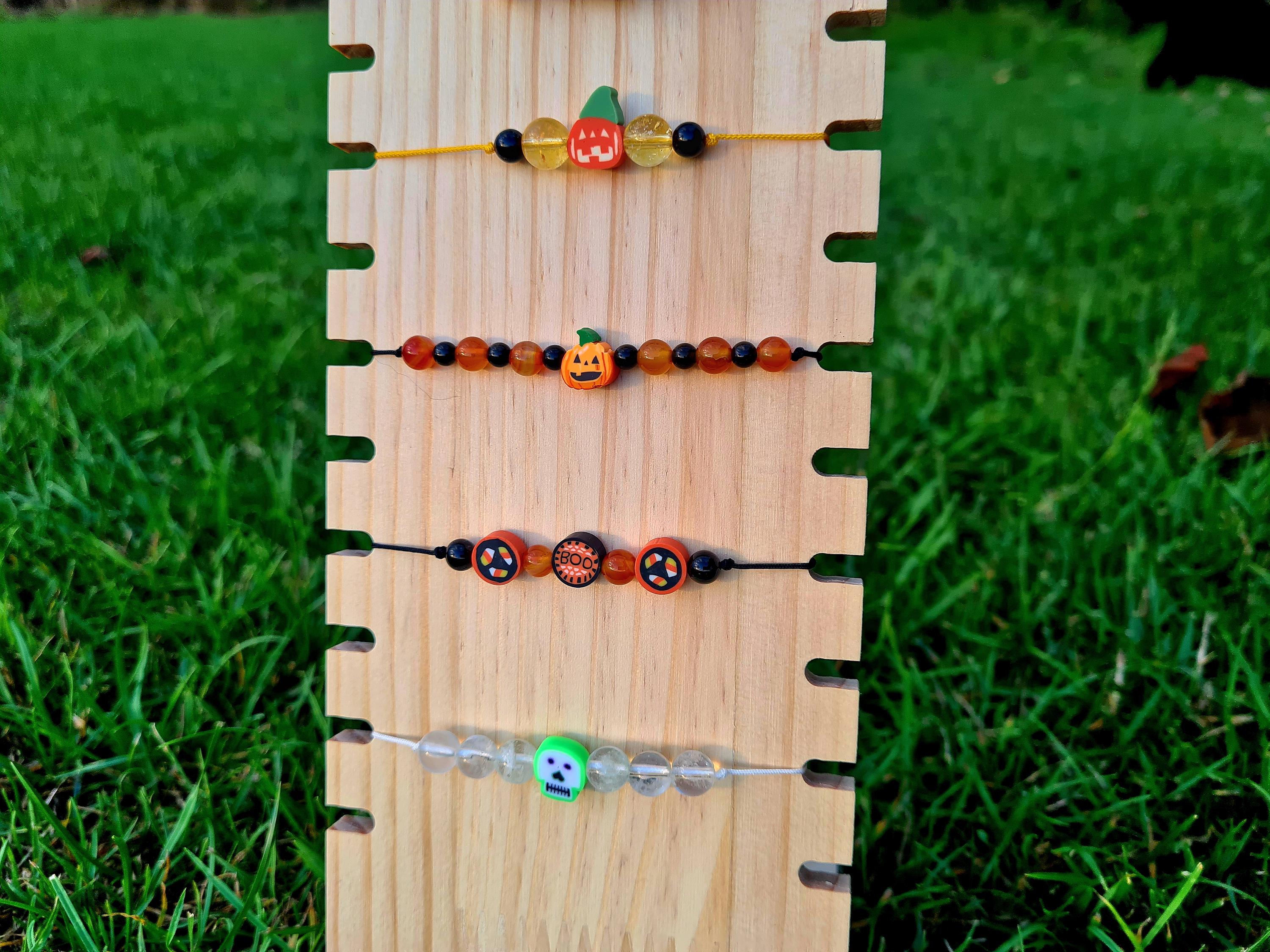 Lonext Bracciale Elastico Halloween | Fantasma, Zucca, Teschio E Pipistrello | Boho Stretch Per Donne E Ragazze | Regalo Spettrale Per Feste In Costume - 3