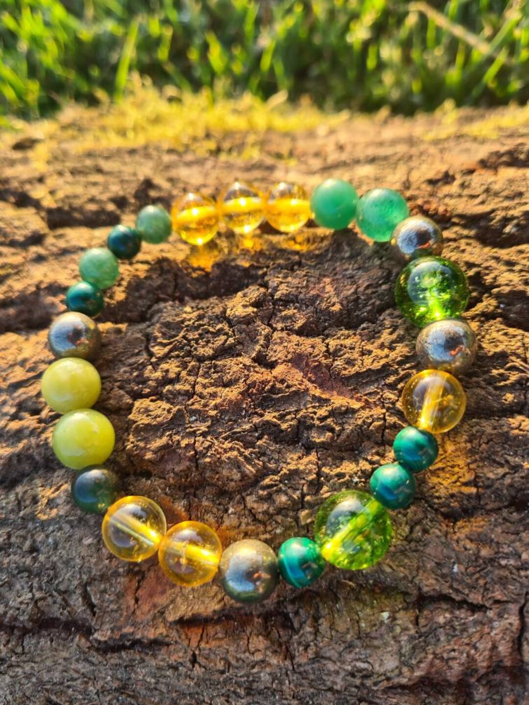 Bracciale In Pietra Naturale Citrino Giallo Taddart Minerals, Sfere 4 Mm, Elastico, Lunghezza 18 Cm, Realizzato A Mano, Con Sacchetto Organza