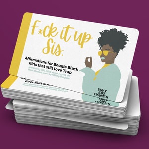 Cartes d'affirmation | Fille noire | Jeu d'affirmations| Soins personnels| Amour de soi| Magie des filles noires | Jeu d'affirmations pour femme noire