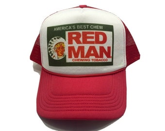Red Man Truckers Hat Baseball Cap Mesh Redman Indian Chewing Tobacco Chew New 1 Red Man Truckers Hat Baseball Cap Mesh Redman Indian Chewing Tobacco Chew New 1