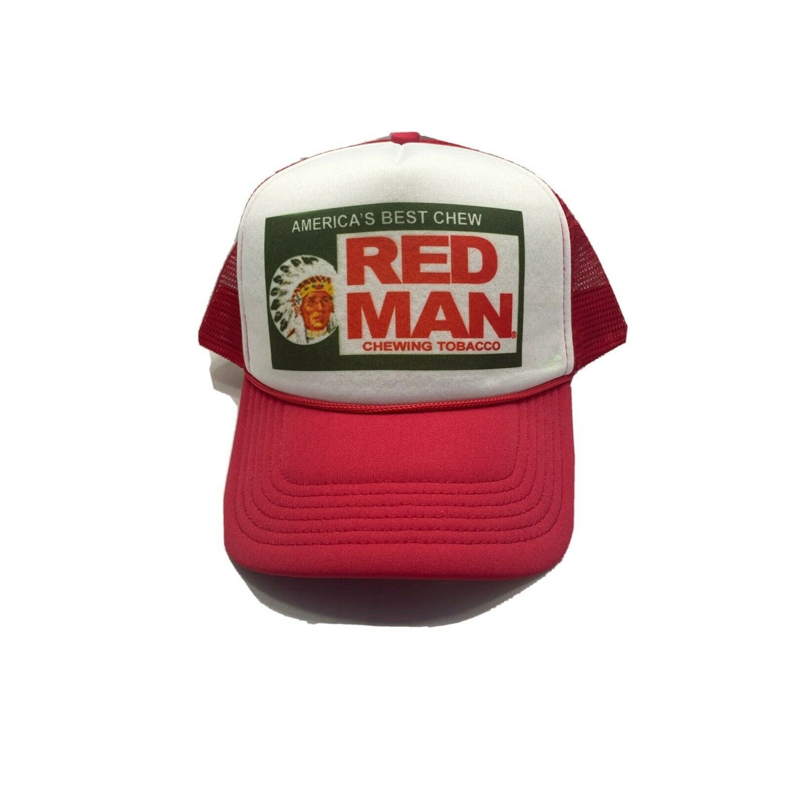 Red Man Trucker Hat Baseball Cap Mesh Vintage Redman Tobacco Etsy