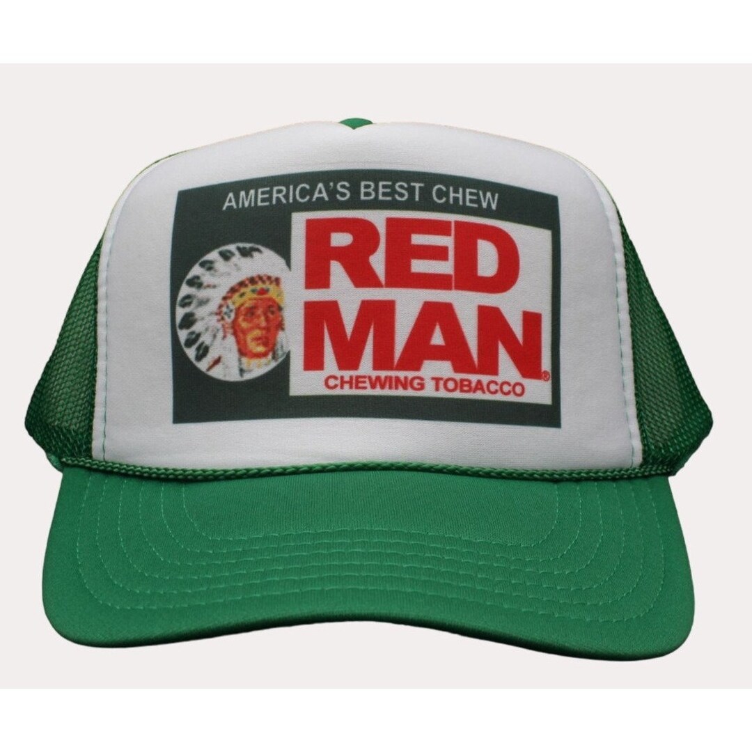Red Man Hat Vintage Trucker Hat Baseball Cap Mesh Etsy