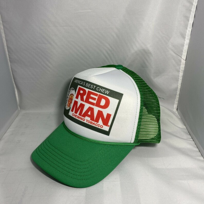 Red Man Hat Tobacco Trucker Hat Baseball Cap Mesh Redman Etsy