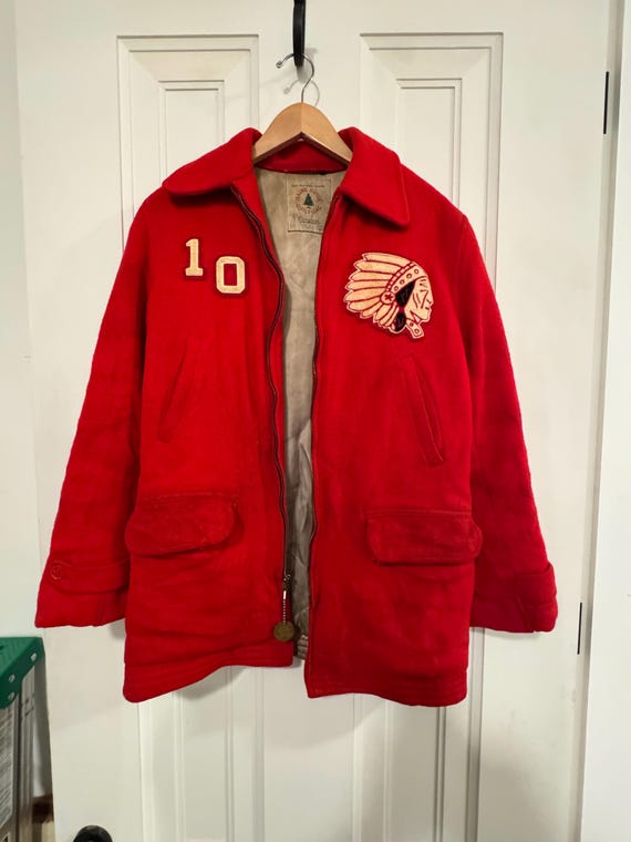 1950’s Wool Jacket Native School Patch - image 1