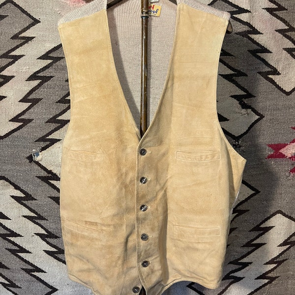 1920’s vintage Knopf faux leather vest Rochester NY