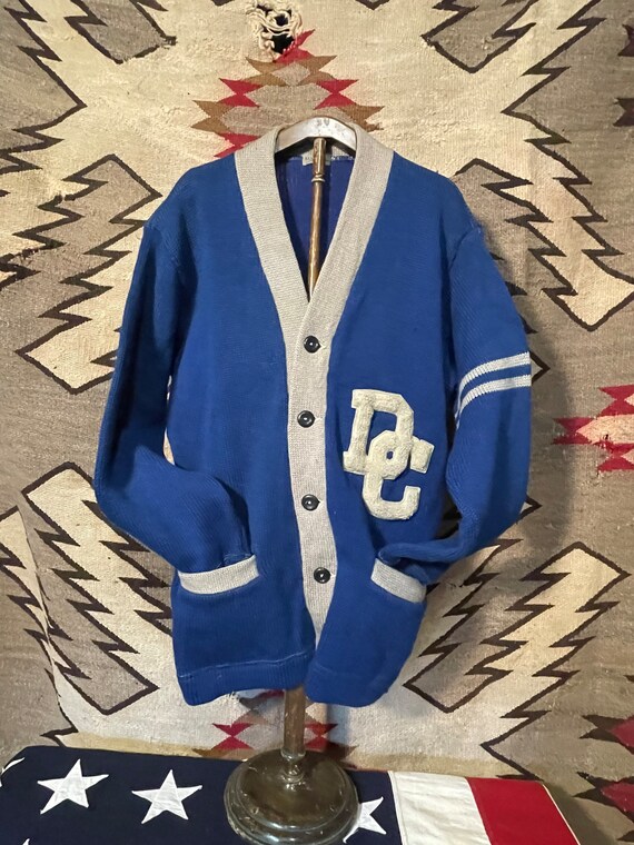 1950s vintage letterman sweater DC patch size 42 - image 4