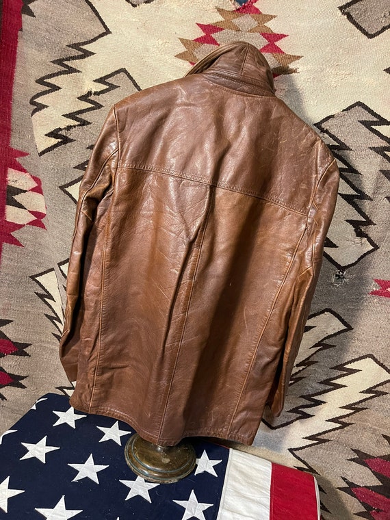 1940 1950 vintage leather jacket l XL - image 3