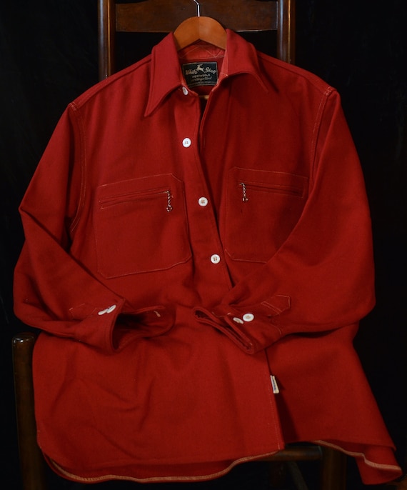 Red Vintage 1940s Shirt Jacket