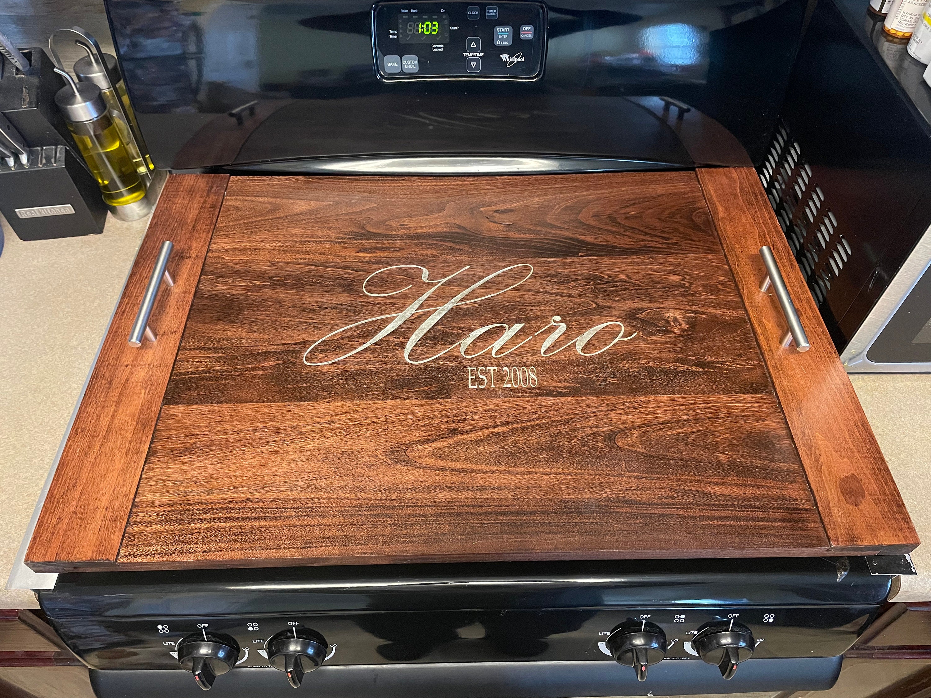 Stove Top Cover, electric stove cover, wooden stove top cover