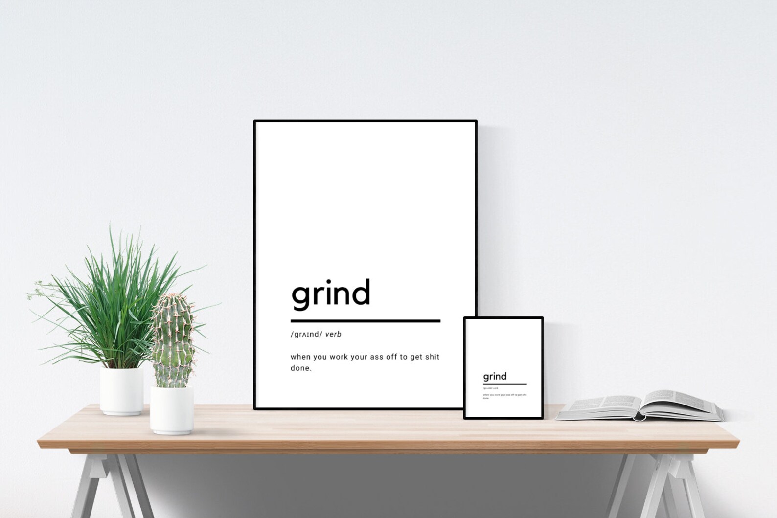 GRIND Word Definition Printable Wall Art Office Wall Decor Etsy