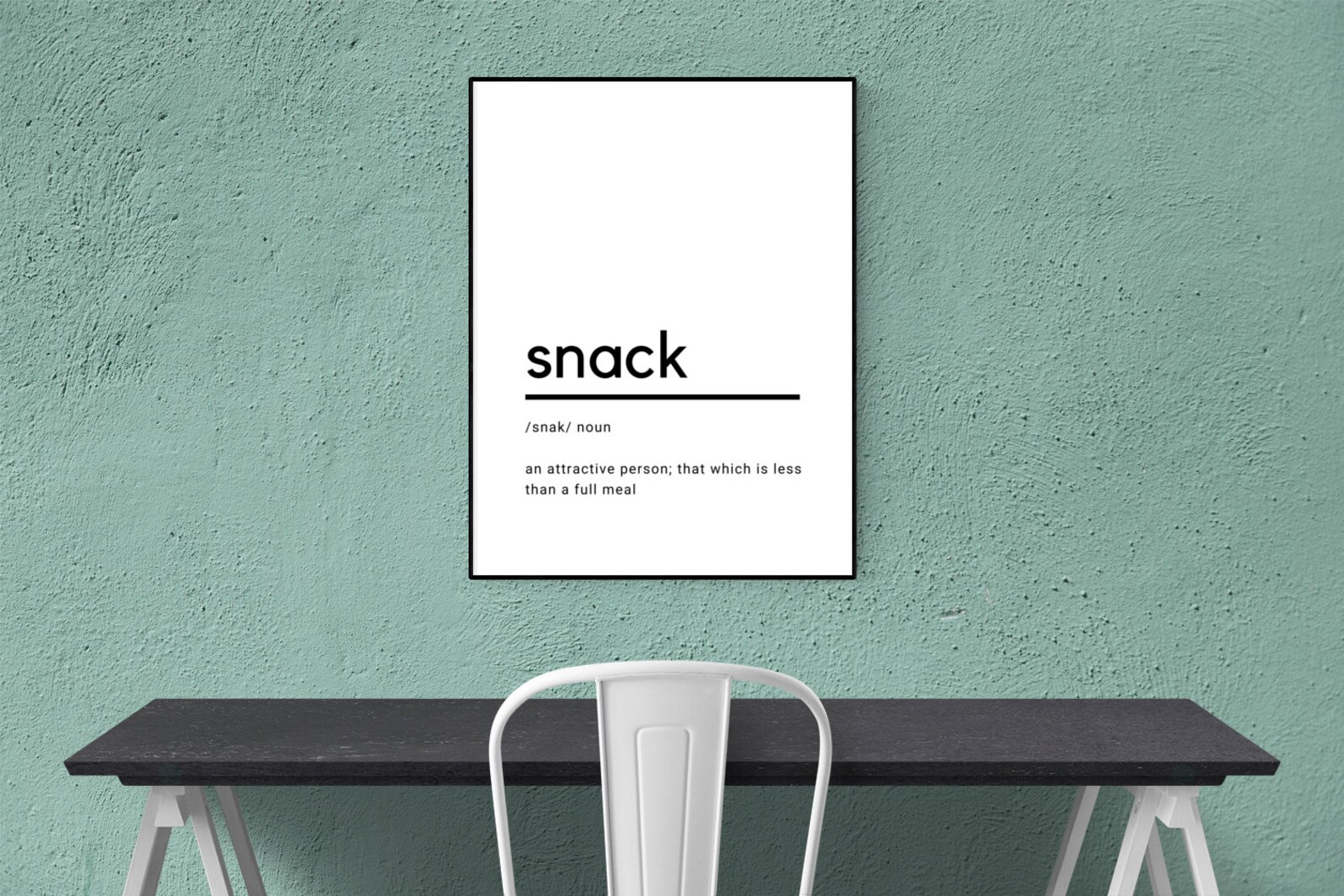 SNACK Word Definition Printable Wall Art Home Wall Decor Urban