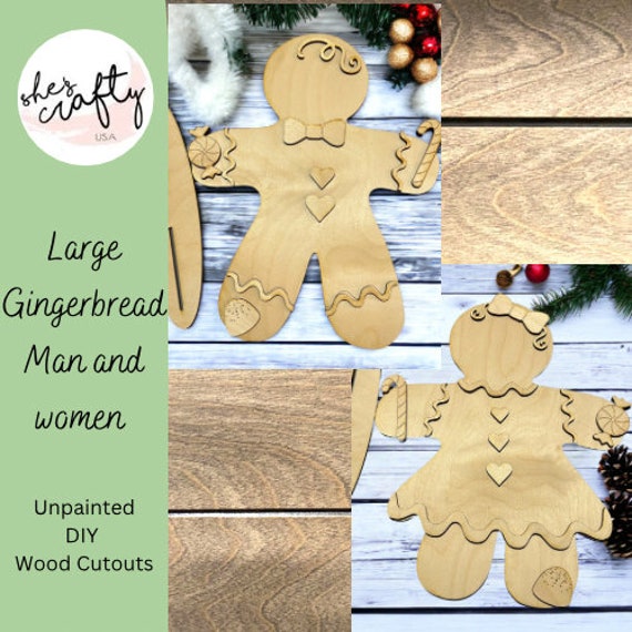 DIY Gingerbread Man/Woman Unpainted (LARGE SIZE)